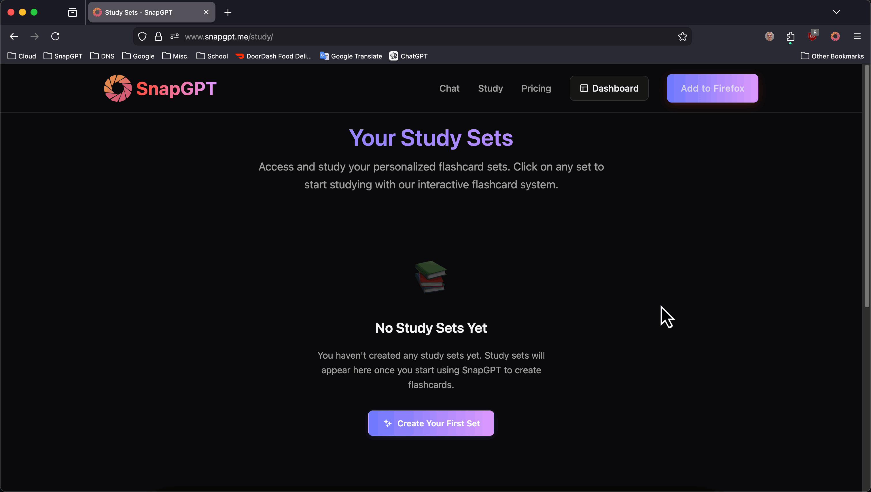 AI Study Sets Demo